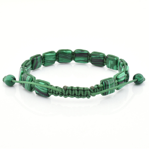 Commercio all'ingrosso di Gioielli Macrame Wrap Della Pietra Preziosa Donna di Pietra Naturale Malachite Piatto Braccialetto di Perline - Product Image 2