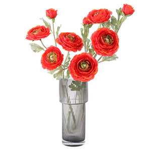 Flores artificiales blancas de seda, flores de Ranunculus, blanco, rosa, azul, loto, para decoración de mesa central de boda - Product Image 1