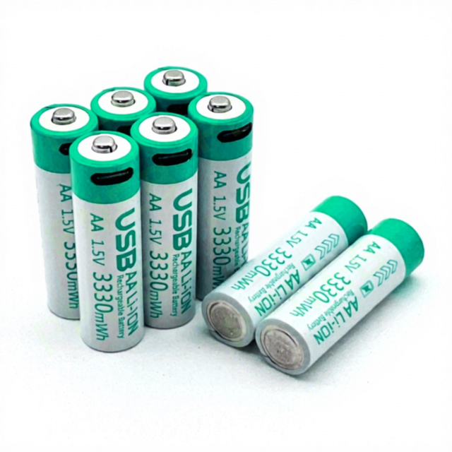 Hot Li-ion Battery Pack AA Type-C Port Rechargeable Battery 3330mWh 1.5V Lithium Battery AA USB for Children's Toys