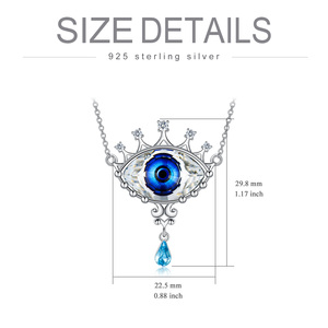 Amuleto greco gioielli regali delicati S925 argento Sterling Eye con cristallo blu buona fortuna occhi ciondoli collane - Product Image 2