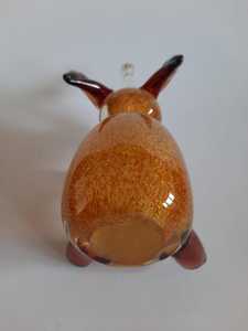 Figura de Elefante de Vidrio Soplado a Mano, Escultura Animal, Decoración Artística Coleccionable, Estilo Murano Hecho a Mano, Color Naranja Marrón, Pascua - Product Image 3