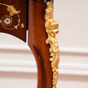 Scrivania <span class=keywords><strong>Reale</strong></span> in Legno di Mogano Americano con Libreria, Tavolo Console Personalizzabile per Soggiorno, Mobile Vintage con Cassetti - Product Image 6