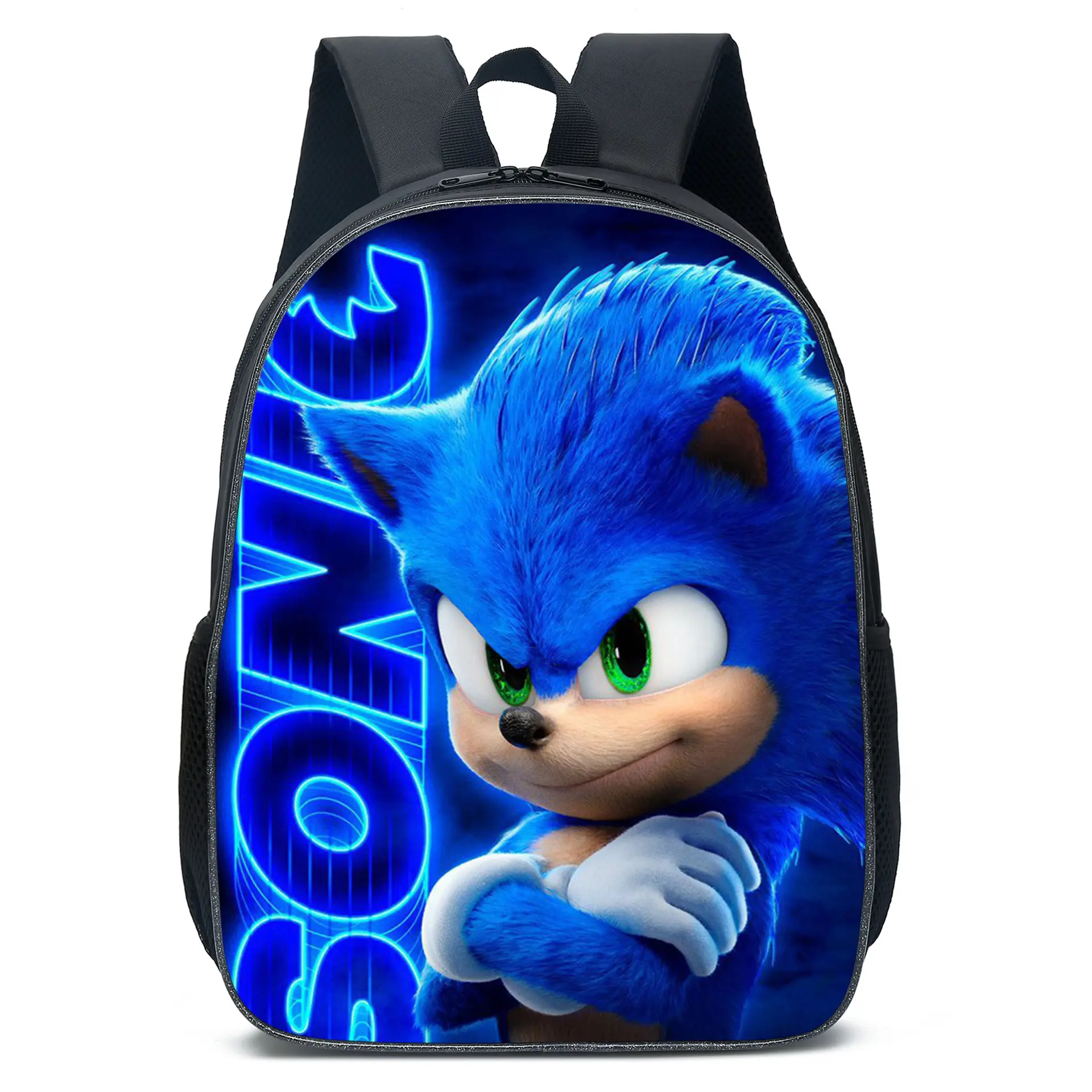 customized anime cartoon double-sided sonic shoulder school bags the hedgehog print sonic backpack for girls boys kids