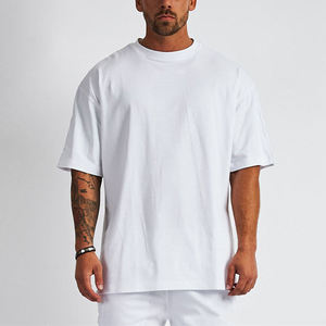 T-shirt pour homme en coton 100% lourd, personnalisable avec logo OEM, col rond, t-shirt uni, t-shirt oversize pour homme - Product Image 1