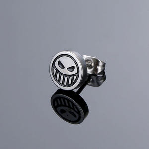 <span class=keywords><strong>Orecchini</strong></span> a bottone in acciaio inossidabile <span class=keywords><strong>orecchini</strong></span> a bottone con faccia sorridente Anime un pezzo accessorio per Cosplay - Product Image 5