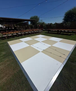 Plancher de danse de haute qualité 3*3 pieds avec système Cam-lock, imperméable, pour utilisation en extérieur et en intérieur, pour événements, mariages, en bois blanc à carreaux, noir - Product Image 3