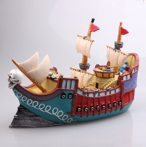 Barco pirata de estilo veraniego, serie mediterránea, bar, <span class=keywords><strong>restaurante</strong></span>, accesorios de decoración, barco pirata de resina, 30CM - Product Image 2