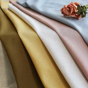 Free Sample Stock Lot Linen Cotton Fabric Plain Dyed Soft Printing Fabric for Garment Bags Shirts Dresses