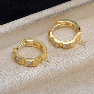 Crochet d'oreille en argent S925, plaque lisse et simple, grand crochet A6113 - Accessoire de bijouterie DIY pour boucles d'oreilles de 10 à 12 mm - Product Image 3