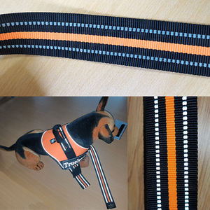 Échantillon gratuit de sangle réfléchissante tissée en Polyester PP Nylon élastique pour la couture de collier de laisse de ceinture d'animal de compagnie - Product Image 5