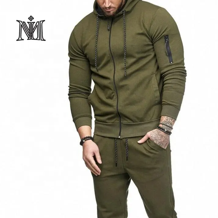 Winter hooded tracksuit high quality sweat suit athletic sportswear warm gym tracksuit fast shipping custom made sweat suits