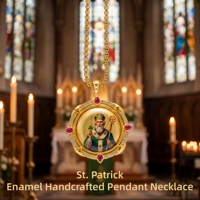 Collier pendentif porte-bonheur en émail zircon Saint Patrick, amulette catholique irlandaise