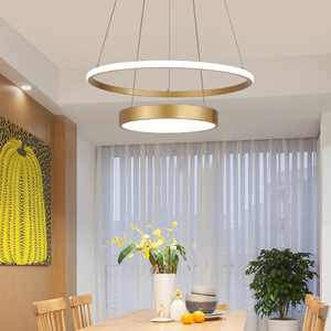 Modern Gold Stainless Steel Pendant Light LED 3500K Warm White E26 Dimmable Adjustable Height Gold Finish 5-Year <b>Chandelier</b> - Product Image 5