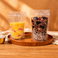 Sacs refermables transparents autoportants en nylon PA, étanches aux liquides, pour boissons, collations, sachets de conservation alimentaire en plastique