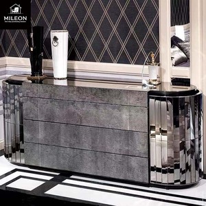 <span class=keywords><strong>Credenza</strong></span> di Lusso a Specchio, Mobile <span class=keywords><strong>Moderno</strong></span> di <span class=keywords><strong>Design</strong></span> con Pannello in Legno Texturizzato per Arredamento Villa - Product Image 4