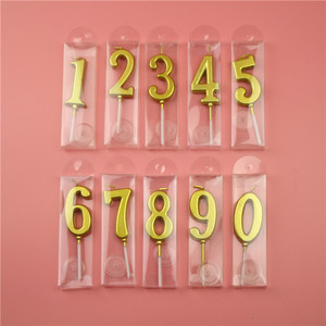 Velas Digitales Doradas del 0 al 9, Velas de Cumpleaños Creativas sin Humo, Caja de PVC, Números de Cera de Parafina - Product Image 1