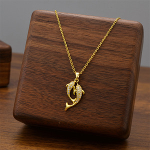 Collar con Colgante <span class=keywords><strong>de</strong></span> Lazo <span class=keywords><strong>de</strong></span> <span class=keywords><strong>Piscis</strong></span> con Diamantes, <span class=keywords><strong>de</strong></span> Acero Inoxidable, Accesorios <span class=keywords><strong>de</strong></span> Joyerí<span class=keywords><strong>a</strong></span> para Mujer - Product Image 2
