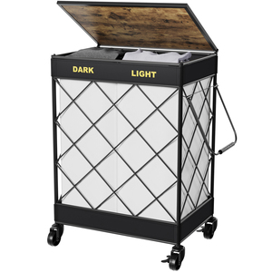 Jy 110L tái sử dụng có thể gập lại giặt <span class=keywords><strong>Hamper</strong></span> bánh xe có thể tháo rời lót xử lý ráp dây kim loại khung công suất lớn PP chất liệu - Product Image 3