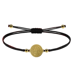 Oro pregiato vergine di Guadalupe con perline bracciale in acciaio inox Catholic Saint bracciale - Product Image 1