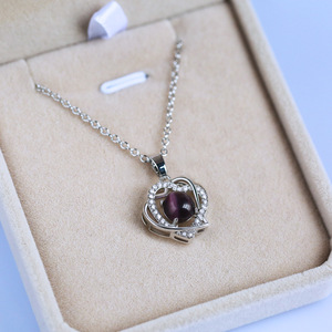 Collana con Ciondolo Floreale in Stile Coreano per Donne, con Incastonatura di Gemme, Catena in Rame, Design Elegante per la Clavicola - Product Image 5