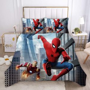 3Pcs Bộ Đồ Giường Đặt Máy Có Thể Giặt Mềm Pillowcase In Kỹ Thuật Số Phim Hoạt Hình Spider-Man Mô Hình Polyester Duvet Cover - Product Image 6
