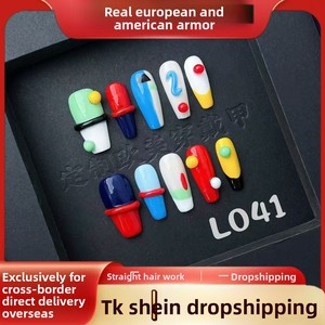 Automne <span class=keywords><strong>hiver</strong></span> nouveauté peint à la main purement à la main artistique ongles français importation directe portable couleur ongles artificiels - Product Image 6