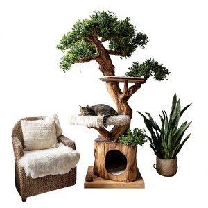 Arbre à chat tout-en-un : structure d'escalade compacte pour petits espaces, idéal pour les grands chats, plateforme de saut multi-niveaux, nid pour chat inclus. - Product Image 1
