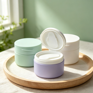 Pot en PP givré personnalisé de 50/100/200 ml, à double paroi et à large ouverture, pour crème cosmétique, crème pour le visage, gommage corporel - Product Image 2