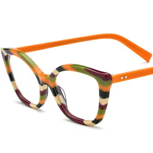 YTSBL19277 2023 Shenzhen manufacturer matching personalized cateye acetate eyeglasses frame optical frame for myopia