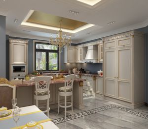 Armoire de cuisine française, armoire de présentation de restaurant sur mesure, bois de chêne massif, design moderne, écologique, résistant à l'eau - Product Image 1