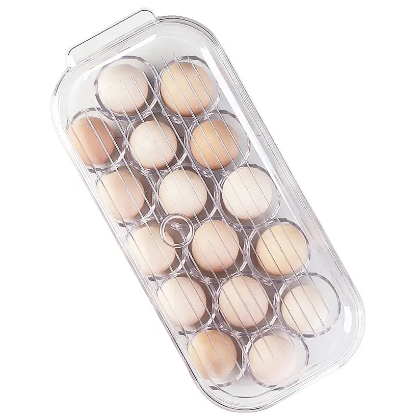 Vacane PET scatola portaoggetti in plastica per uova con scatola congelatore impilabile Organizer per uova frigorifero portauova
