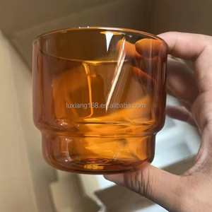 Verres empilables colorés en gros – Tasses à boire en <span class=keywords><strong>verre</strong></span> borosilicate de haute qualité, verres à café, coupes à vin, verres à jus - Product Image 5