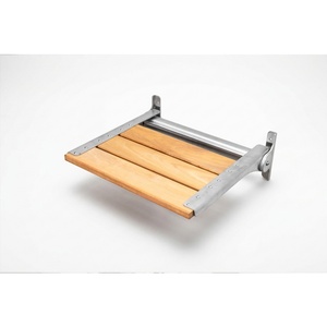 Siège de douche pliable en teck pour économiser de l'espace, banc de douche pour personnes à mobilité réduite, quincaillerie résistante à la corrosion, fixation murale pour salle de bain - Product Image 2