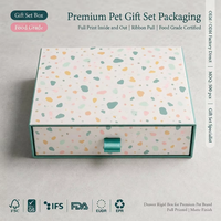 Coffret Cadeau pour Animaux de Compagnie – Boîte Tiroir en Papier Imperméable avec Ruban, Impression Intégrale, OEM ODM pour Emballage de Fêtes BRC FDA, Gaufrage, MOQ500