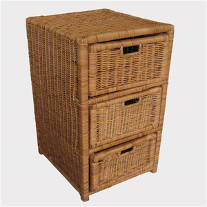 Armoire d'organisation en bambou pour le salon et la cuisine Artisanat Rangement en osier avec tiroir pour le linge Type de couvercle - Product Image 1