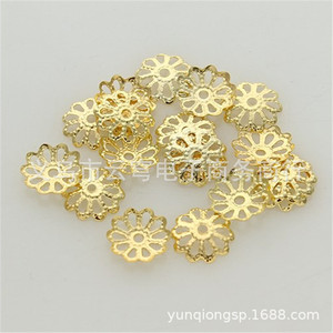 Cuentas de Plata en Forma de Flor de Ocho Pétalos de 7-9mm para Fabricación de Pulseras, Accesorios de Joyería, Chapado en Hierro, Origen Yiwu - Product Image 3