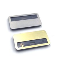 Badge magnétique en aluminium Office Alu-Print 72 x 38 mm avec clip et aimant puissant