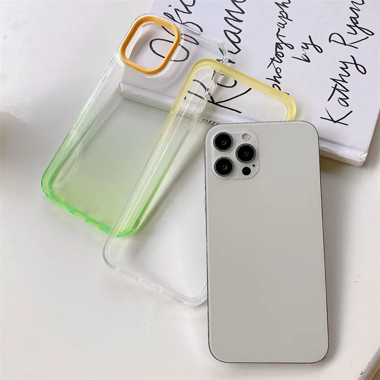 Geili Colorful Gradient Soft Silicone Tpu Material Anti Fall Cell Phone Etui Phone Case For Iphone 11 To 14 Pro Max