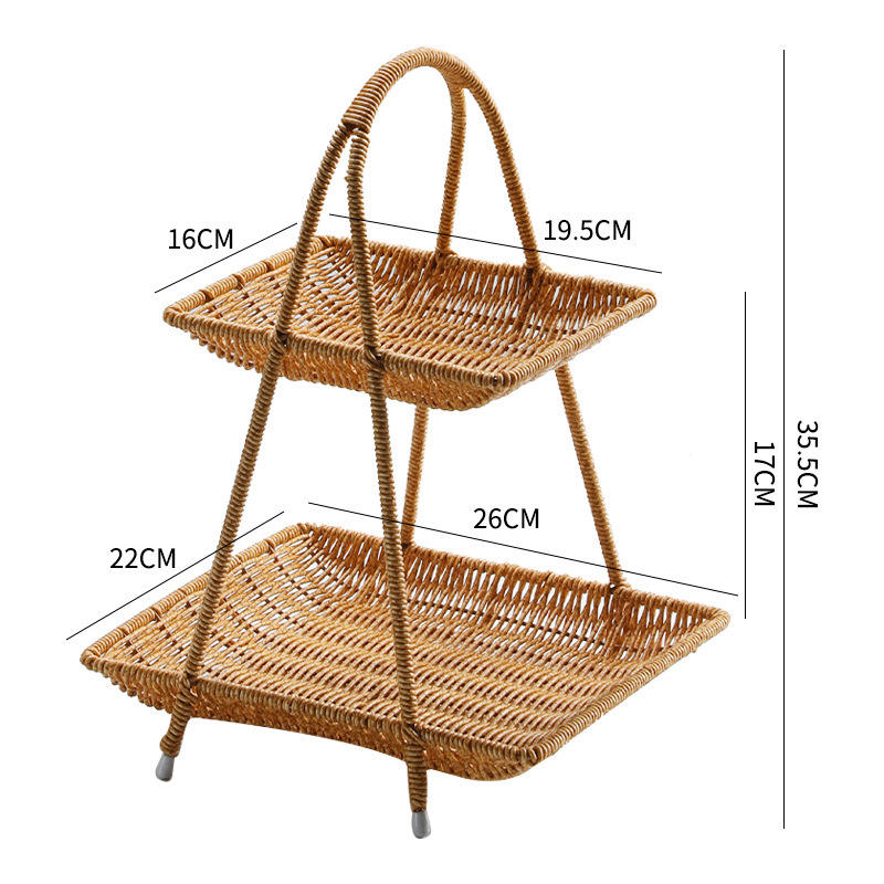 Upgraded rectangular two-story rattan style