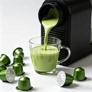 Matcha Tea Capsules Green Powder <b>Steamed</b> Organic Specialty Green Tea <b>Cup</b> Packaging - Product Image 5