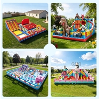 Château gonflable d'extérieur, parc à thème gonflable, aire de jeux gonflable pour enfants, grand parcours d'obstacles extérieur