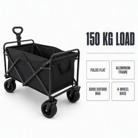 Chariot de camping pliable, chariot utilitaire portable, chariot de plage robuste pour l'extérieur, quatre roues, étanche, OEM pour les voyages et le jardin