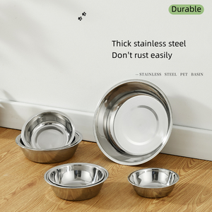 Tigelas de Aço Inoxidável para Cães, Ecológicas, com Borda Lisa e Base Estável, Tigela para Comida e Água para Cães Pequenos, Médios e Grandes - Product Image 3