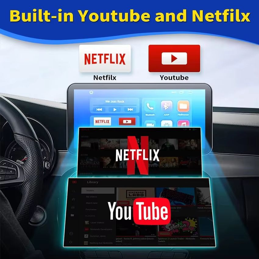 YouTube Netflix Android System Car AI Box With Portable Wireless Auto ...