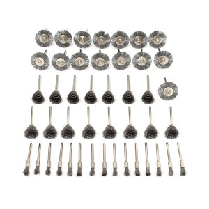 Mini <span class=keywords><strong>brosse</strong></span> de polissage de 45 pièces, kit de mini roues de polissage, <span class=keywords><strong>brosse</strong></span> de détail en fil d'acier pour outil rotatif <span class=keywords><strong>Dremel</strong></span>, élimination de la rouille - Product Image 1