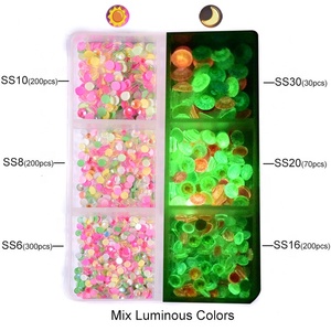 Chất Lượng Cao Neon Màu Sắc Phẳng Trở Lại Thủy Tinh Thạch Không Hotfix Thạch Móng Tay Pha Lê Trong Kho - Product Image 6