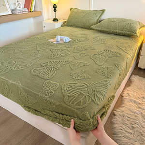 Luxury Ultra-Soft Butterfly Pattern <strong>Flannel</strong> Fleece 100% Polyester Bed Fitted <strong>Sheet</strong> and Pillowcase for Home Use - Product Image 1
