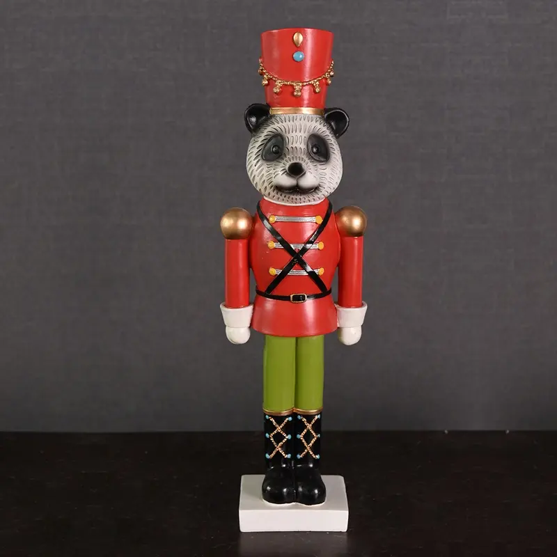 Design exclusivo artesanato poliresina panda soldado deco para venda