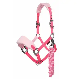 Halter de cavalo profissional, equipamento de equino ocidental de náilon do oem de alta qualidade com corda de chumbo