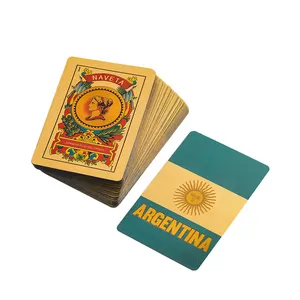 カード24Kポーカースムース100% 防水スペイン金箔メッキポーカーカードのカスタマイズされたアルゼンチンゴールドデッキ